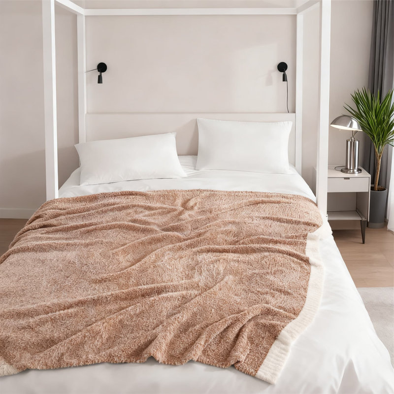 Jeté en microfibre de qualité supérieure, couverture douce, moelleuse et chaude toutes saisons pour canapé, lit, voyage et usage extérieur