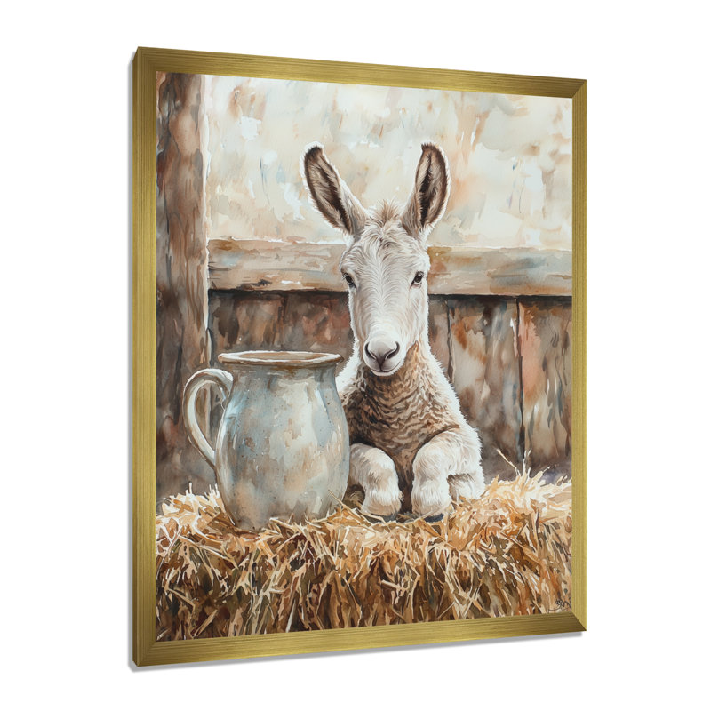 Dugue - Animals Wall Art Living Room, 20" H x 12" W, Reproduction encadrée d'une seule photo, Gold