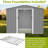 8X6 Ft Metal Outdoor Shed With Lockable Doors & Foundation - All Weather For Garden, Patio, Backyard, Lawn, Gray Galvanized Steel Storage Easy Assembly