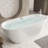 59 - Inch Acrylic Freestanding Bathtub, Oval Shape, Gloss White Finish, Center Drain, Contemporary Soaking Tub, Double Wall Insulation, Effortless Installation, Modern Style, Ce/ 61 Inches Polished