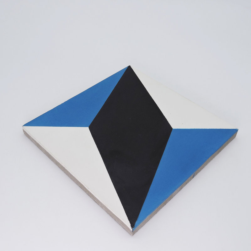Diamond 8 in. x 8 in. Tile, Blue/Black