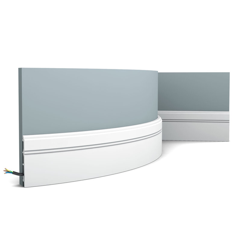 1/2 in D x 4-1/4 in W x 78-3/4 in L Primed White Flexible Polyurethane Baseboard Moulding