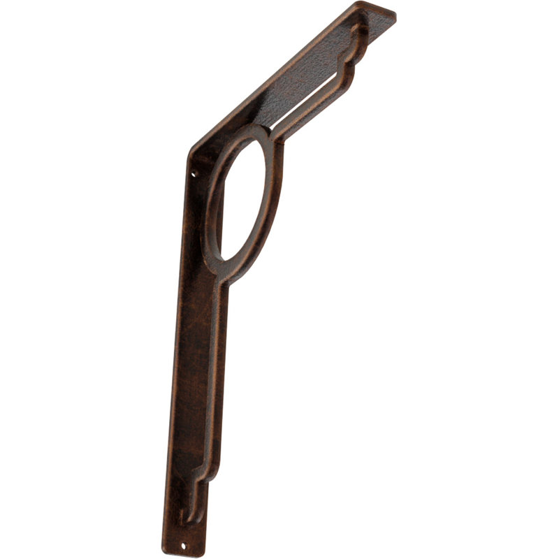 Support en fer forgé Maria, Cuivre antique, H 12 po x l 1,5 po x P 10 po