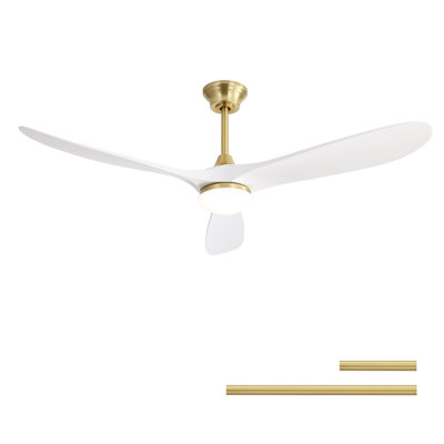 60-Inch Smart Ceiling Fan with Light, Smart App & Remote Control,DC Motor,1H/4H/8H Timer, Ideal for Large Spaces