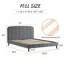 Structure de lit double tapissier pleine grandeur, sans sommier, lin, sable et vert-1627118620-1627304716