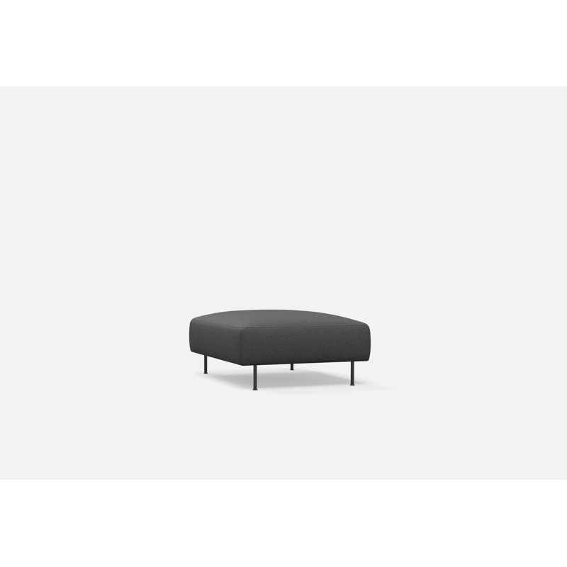 Collar Ottoman, Dark Gray Polyester