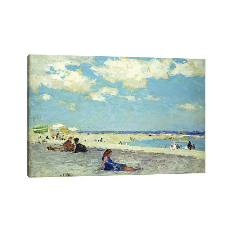 Long Beach by Edward Henry Potthast - Wrapped Canvas Painting, 20.32 cm H x 30.48 cm W