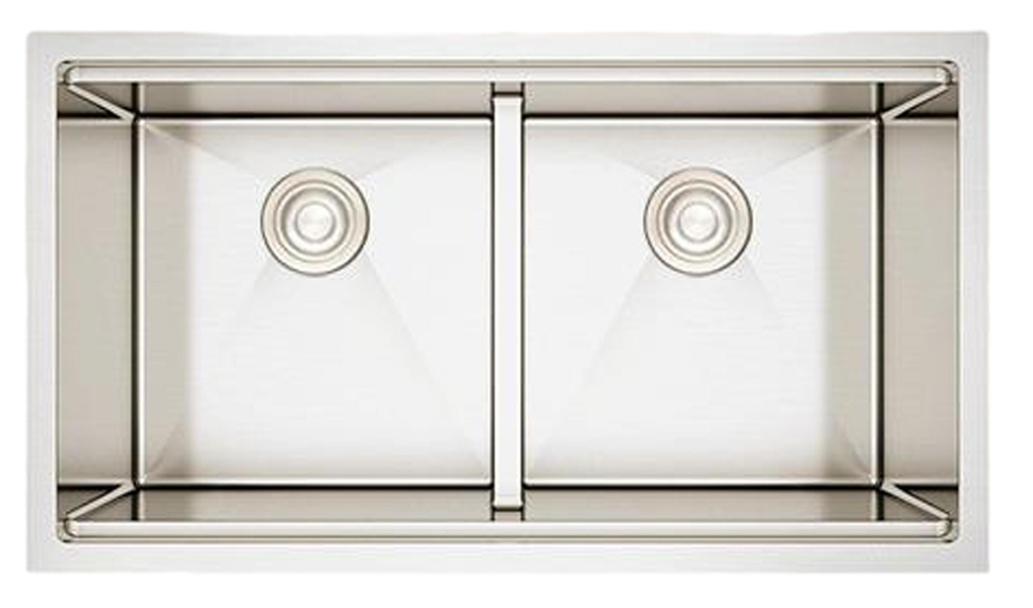 Plumbing N Parts 32'' L Undermount Double Bowl Stainless Steel Kitchen ...