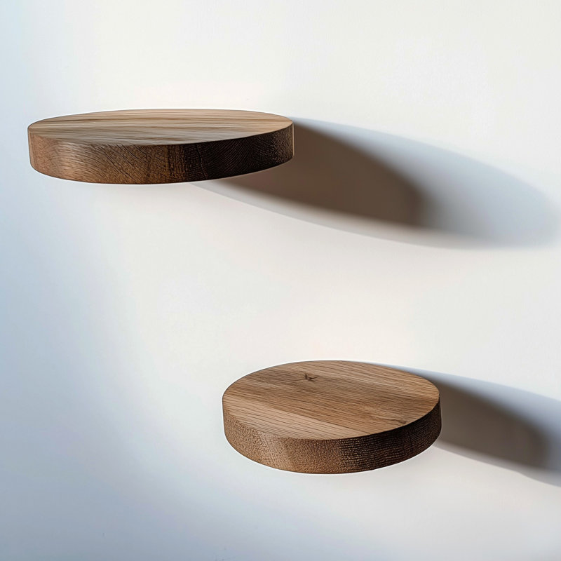 3 Pieces Solid Wood Round Decorative Wall & Display Shelf For Plants