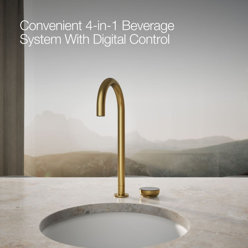 Aquifer4-In-1 Tall Arc Beverage Faucet, Brushed Brass