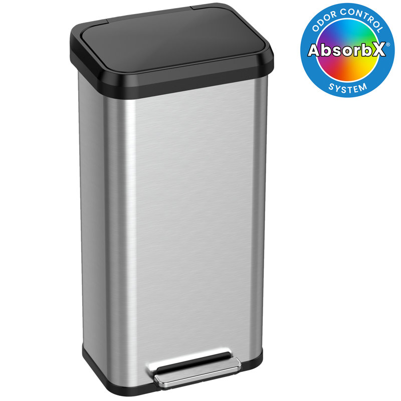 Brushed Stainless Steel 20 Gallon Pedal Trash Can