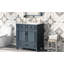 Retro Style 30'' Blue Bathroom Vanity, Solid Wood Frame, Ceramic Sink, Soft - Closing Hinges, , Ample Storage, Exquisite Metal Handle, Smooth Drawer Slide Style, Glossy Basin, Hardware, Unique Pattern-260695875-260695896