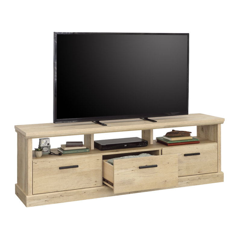 Wood Credenza For Tvs Up To 70" With Storage Cubbies, Brown