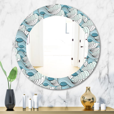 Miroir mural japonais, inspiration de la grande vague