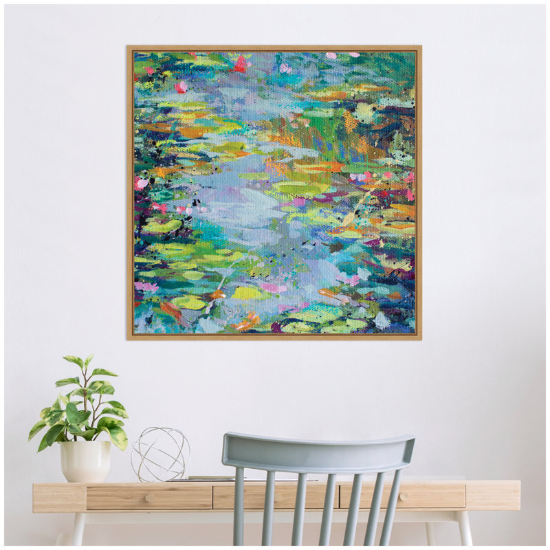 «Waterlilies at Giverny» par Rachel Christopoulos, reproduction d'art sur toile encadrée, Naturel