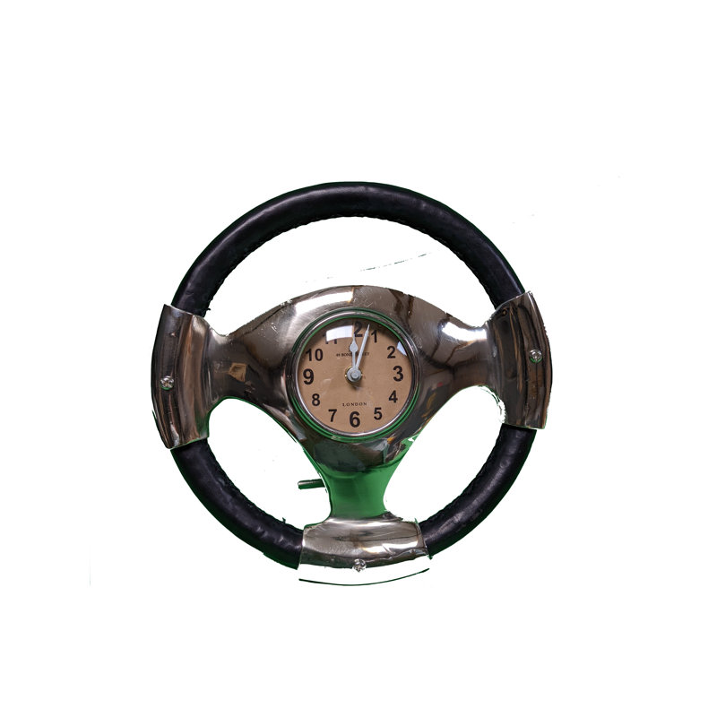 Analogue Mechanical Tabletop Clock in Black/Nickel