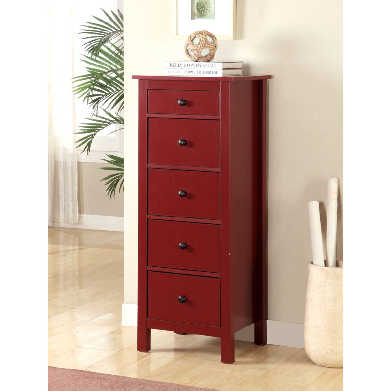 47cm W 5 - Drawer Chest of Drawers, Red