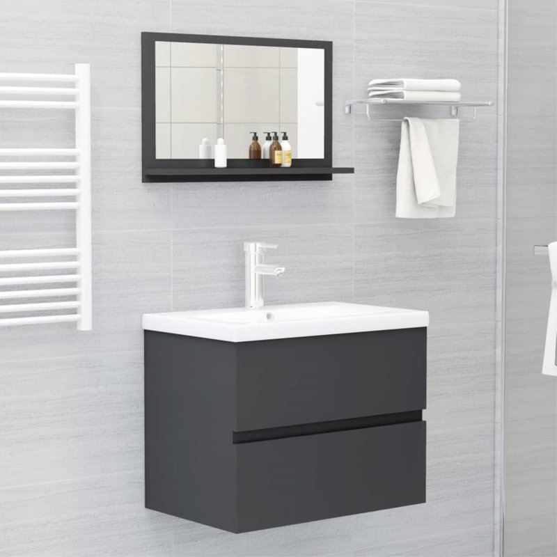 Miroir de salle de bain, Blanc / beige, 14,6 po x 23,6 po