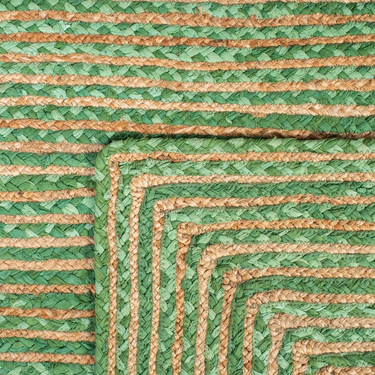 DeMartini Handwoven Green Area Rug Mistana Rug Size: Oval 4' x 6