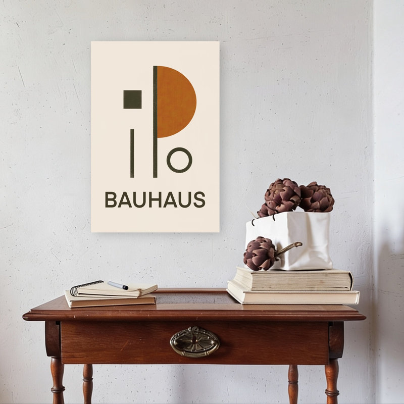 Impression d'art mural géométrique abstrait et contemporain Bauhaus, formes géométriques., H 24 po x l 16 po