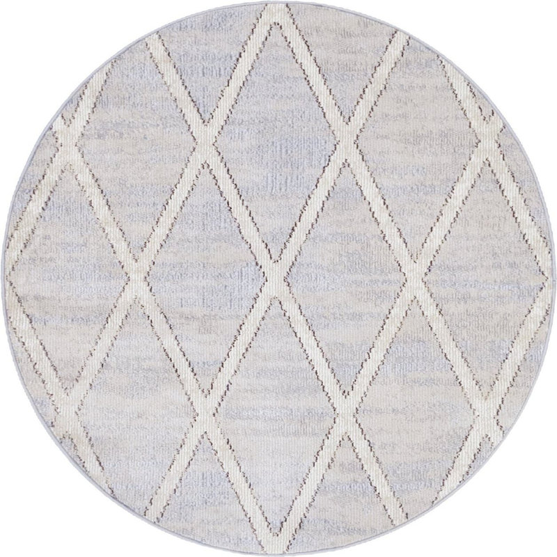 Geometric Indoor Rug, Round 4'1"