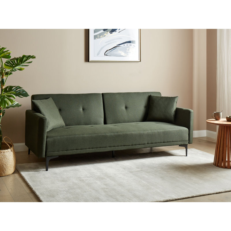 Daynna Full / Double 192 " Upholstered Convertible Sofa, Dark Green
