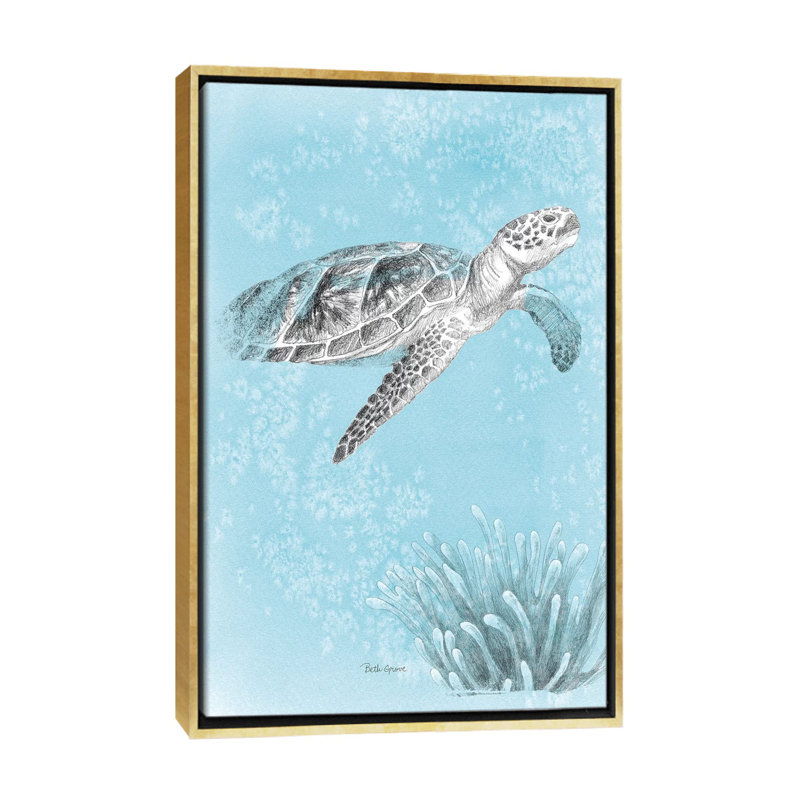 «Coastal Sea Life I V2» par Beth Grove - reproduction d'art, Toile encadrée d'or, Aucun mat, H 60 po x l 40po x P 1,5 po