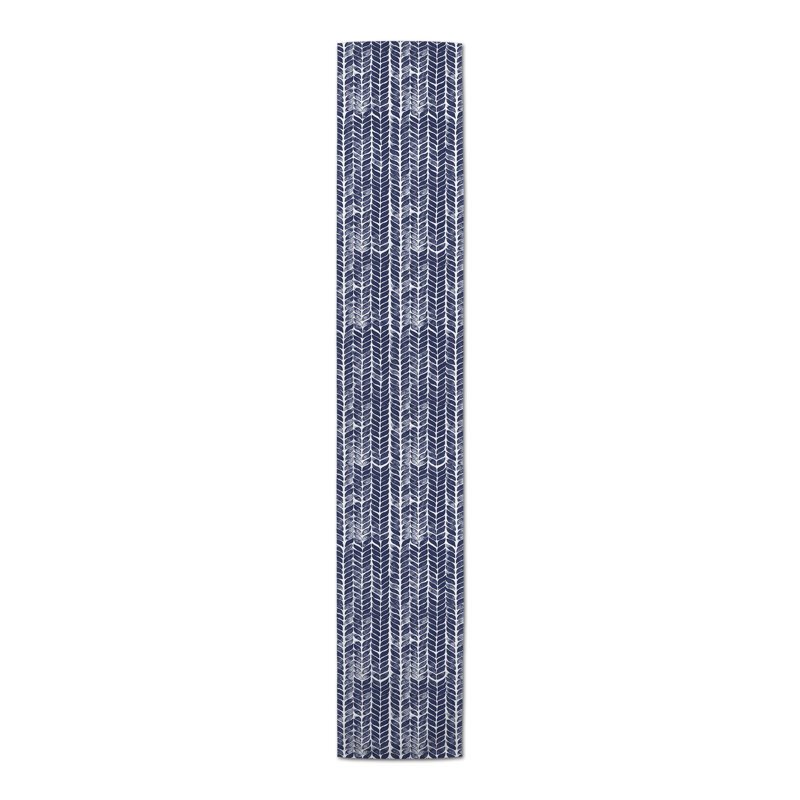 Chemin de table rectangulaire en polyester Cenya, 72 po x 16 po, Bleu marine
