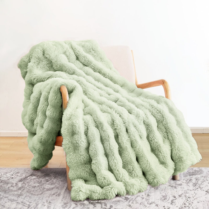 Jeté réversible Haalan Cozy, Jeté, Vert sauge