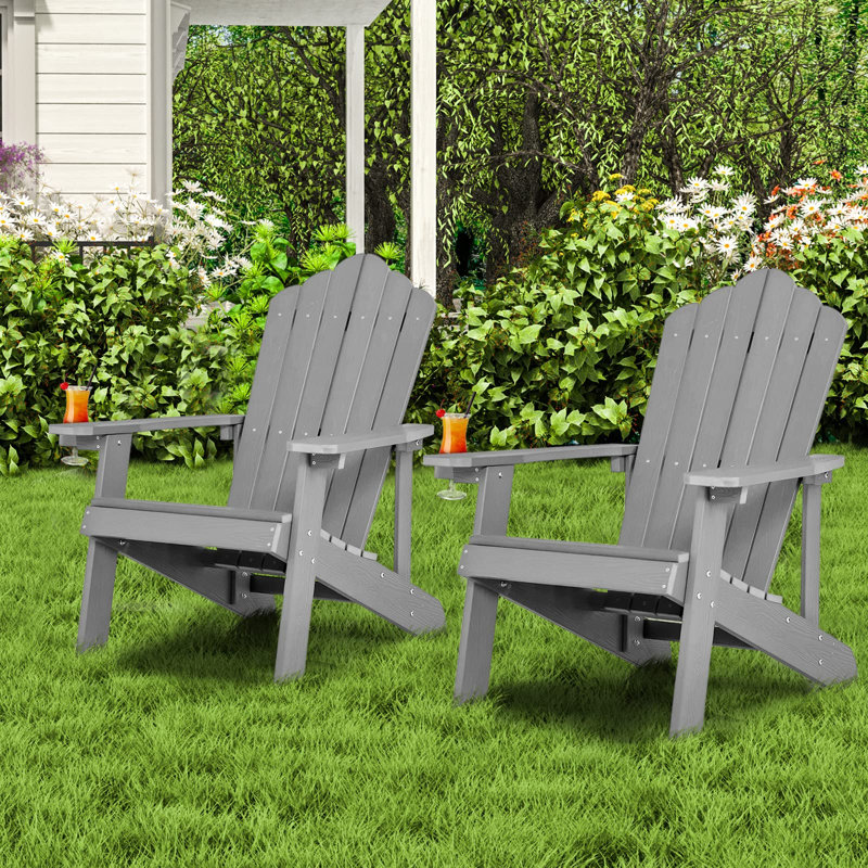 Braziel Foldable Outdoor Adirondack Chair, Grey
