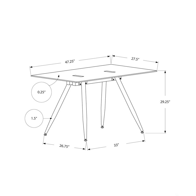 Bureau d'ordinateur, bureau personnel, ordinateur portable, L 48 po