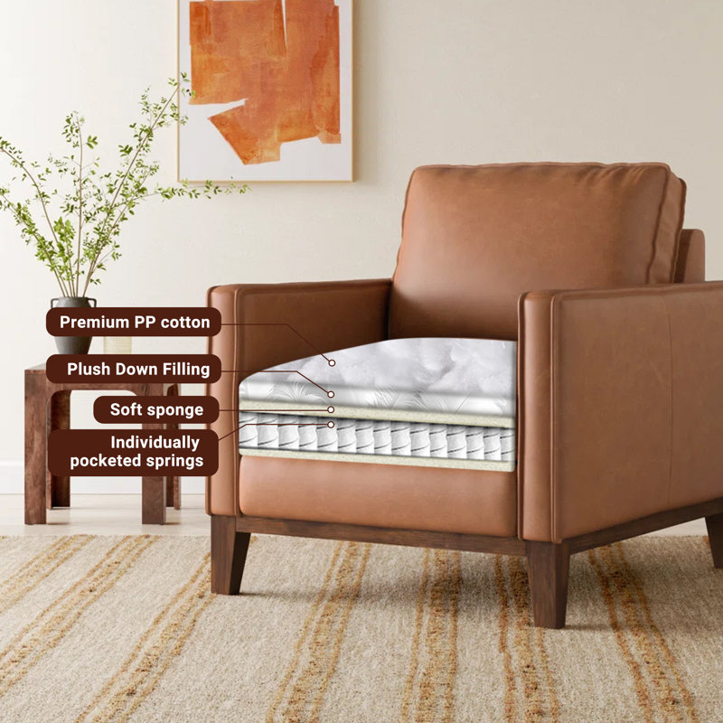 Causeuse en cuir véritable 3 pièces avec deux fauteuils Cascades, 3 Pieces: Loveseat, 2 Chairs