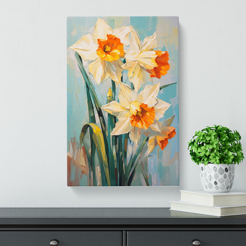 Daffodil Flower Expressionism - Print, 60cm H x 40cm W x 3cm D