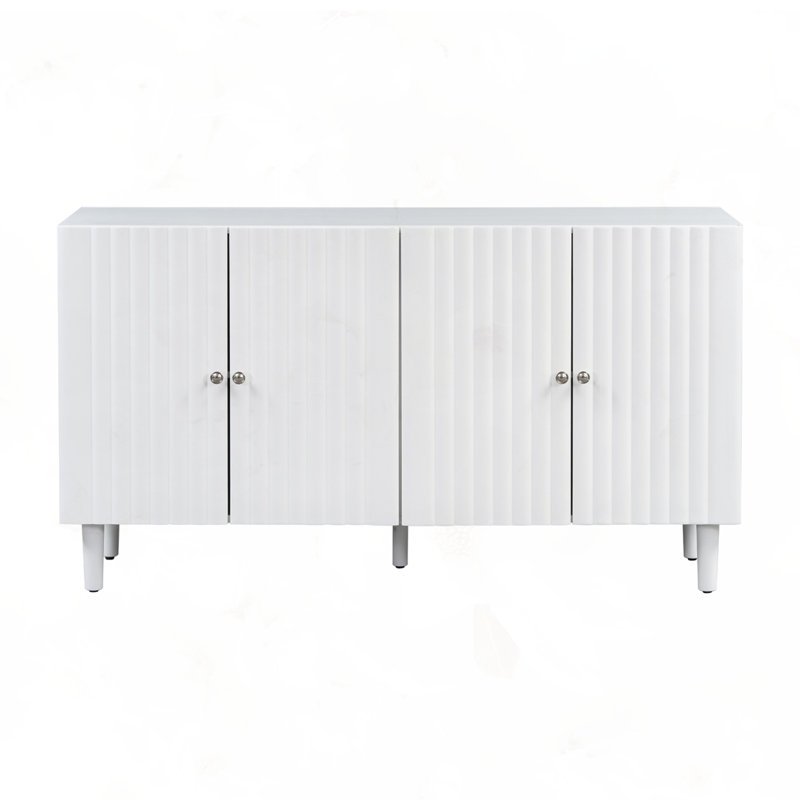 Rehaussez votre intérieur avec l'élégant buffet à quatre portes, Blanc