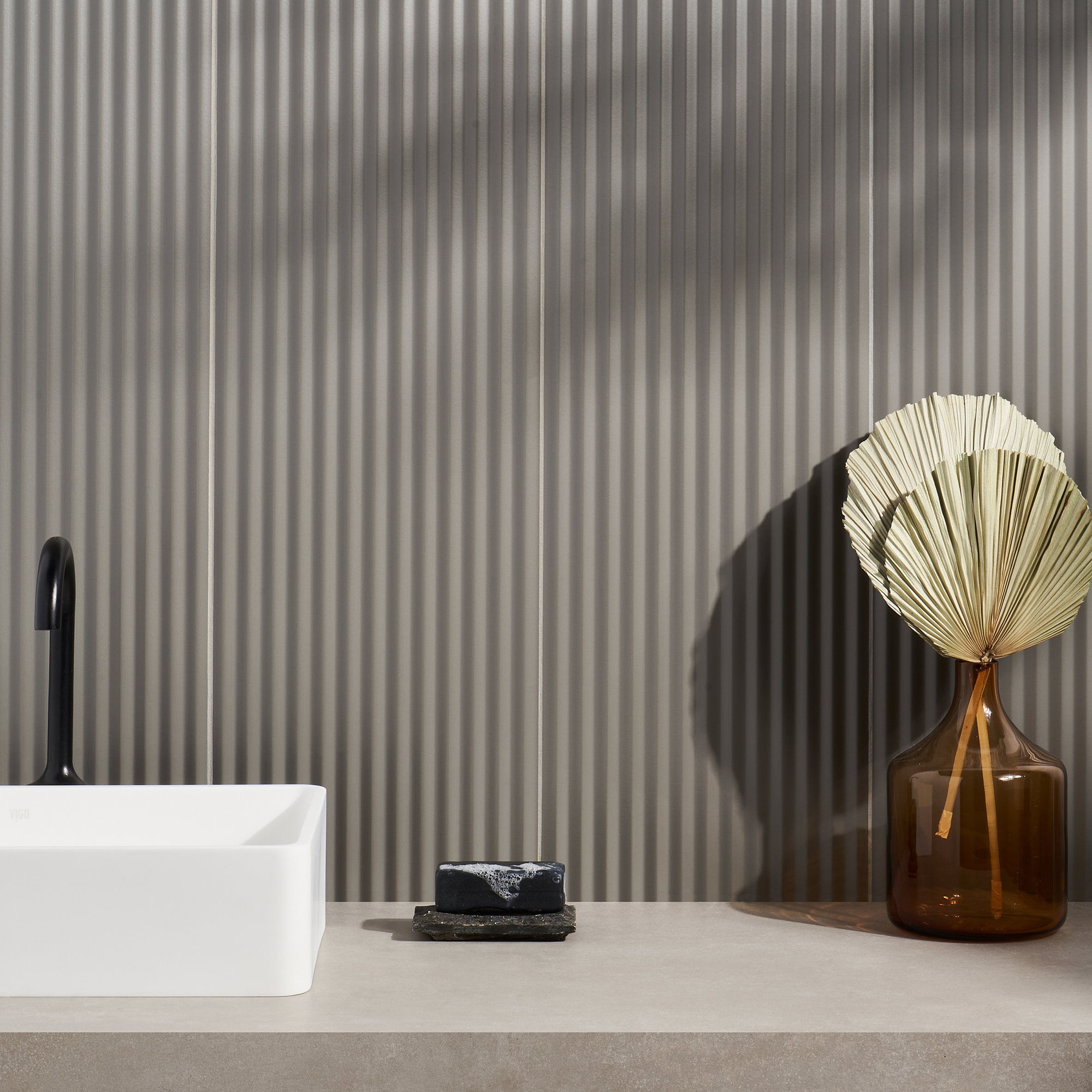 Linear 11.41 in. x 35.37 in. 3D Matte Ceramic Wall Tile (14.42 Sq. Ft. / Case), Smoke Gray