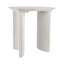24"Catalina Travertine&Fluted Wood Accent Table/Kd