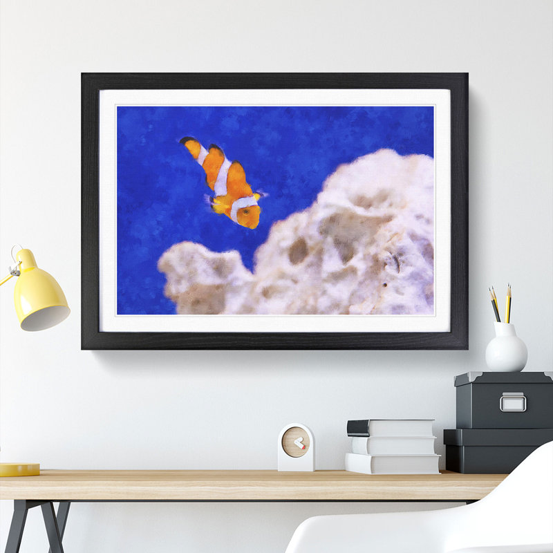 Clownfish Vol.2 - Picture Frame Graphic Art, 27cm H x 36cm W x 2cm D, Black Framed