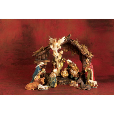 Crèche de Noël 13 pièces en résine 4,5 po