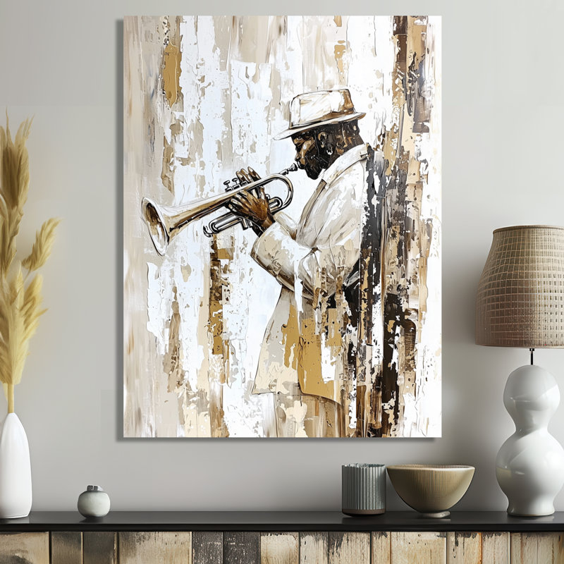 Jazz Trumpeter In The Spotlight II - Music Metal Wall Decor, Music Jazz Metal Print, 44" H x 34" W x 0.84" D
