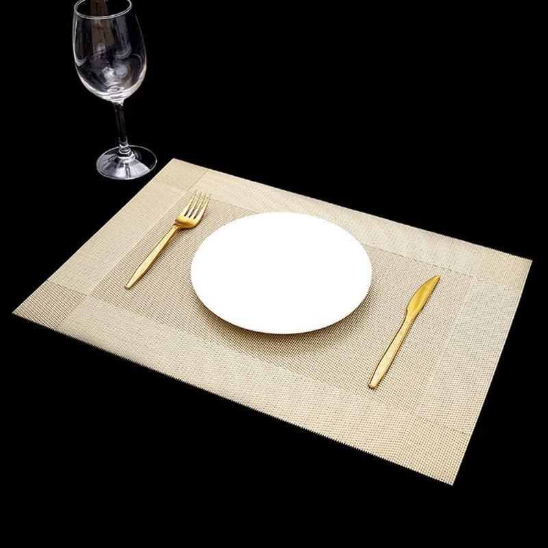 Ensemble de 4 napperons en PVC 17,7 po x 11,8 po style 02, Or