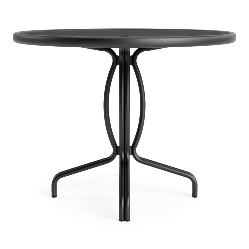 Kantan Outdoor Round Chat Table, Textured Pewter