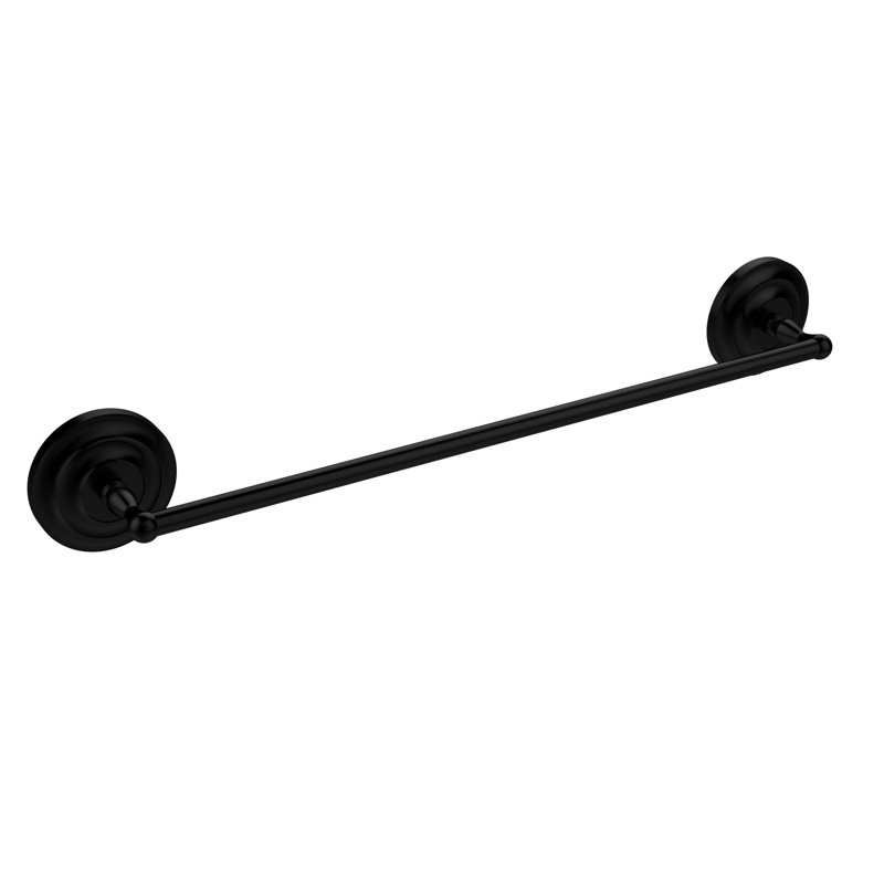 Barre à serviettes murale Leamore, Noir mat, 3" H x 24" L x 3" D
