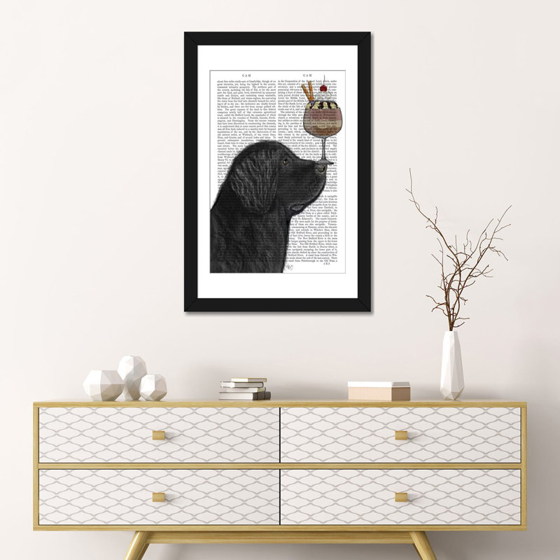 Impression sur toile tendue Fab Funky, Papier beaux-arts encadré noir, H 24 po x l 16 po x P 1 po, Blanc