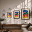 Chromatic Rhythms Geometric - Framed Print-877699829-877699834