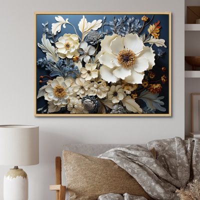White Blue Wildflowers Natures Tapestry I - Wildflowers Wall Art