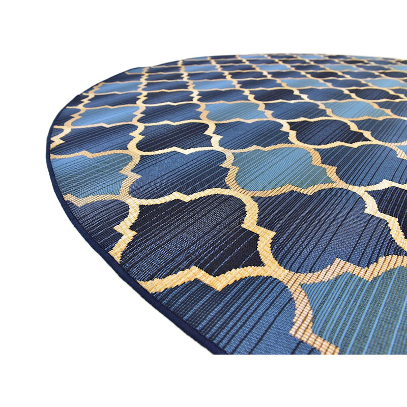 Tapis d'extérieur couleur véranda couleur denim, Rond 8 pi