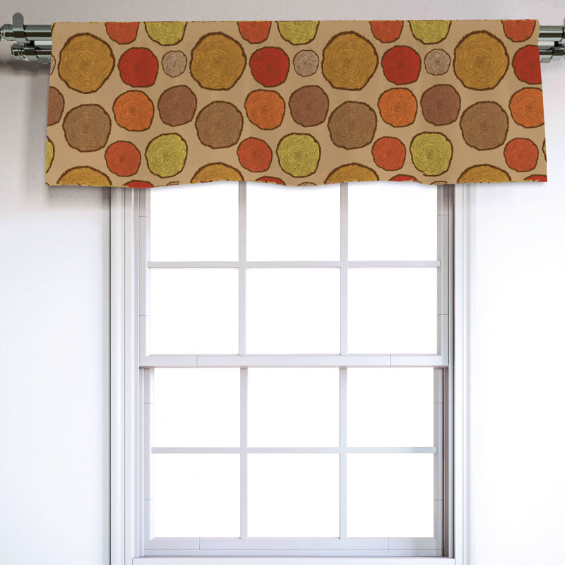 Sateen Geometric Ruffled Window Valance