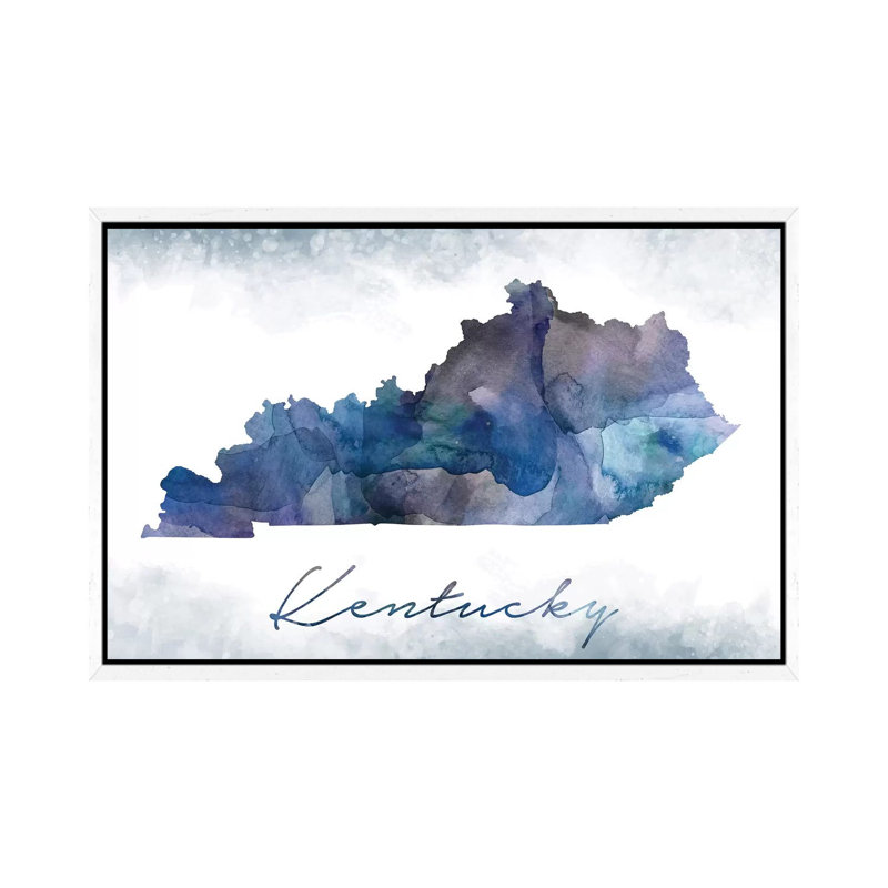 Kentucky State Bluish - Print on Canvas, White Framed, 101.6 cm H x 66.04 cm W