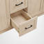 Meuble-lavabo double lavabo de 150 cm avec lavabo en SMC, 3 tiroirs et armoire avec tablette réglable, style ferme moderne, salle de bain principale