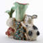 Twin Bunny Carrot Vase Figurine
